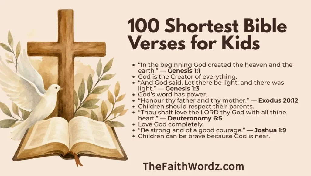 100 Shortest Bible Verses for Kids
