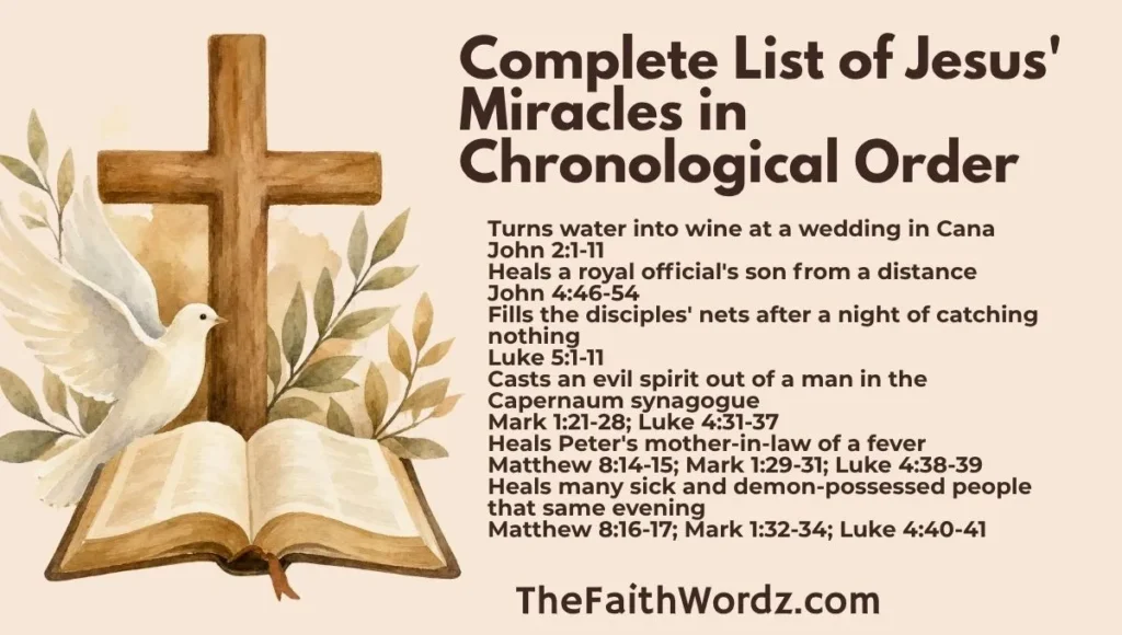 Complete List of Jesus' Miracles in Chronological Order