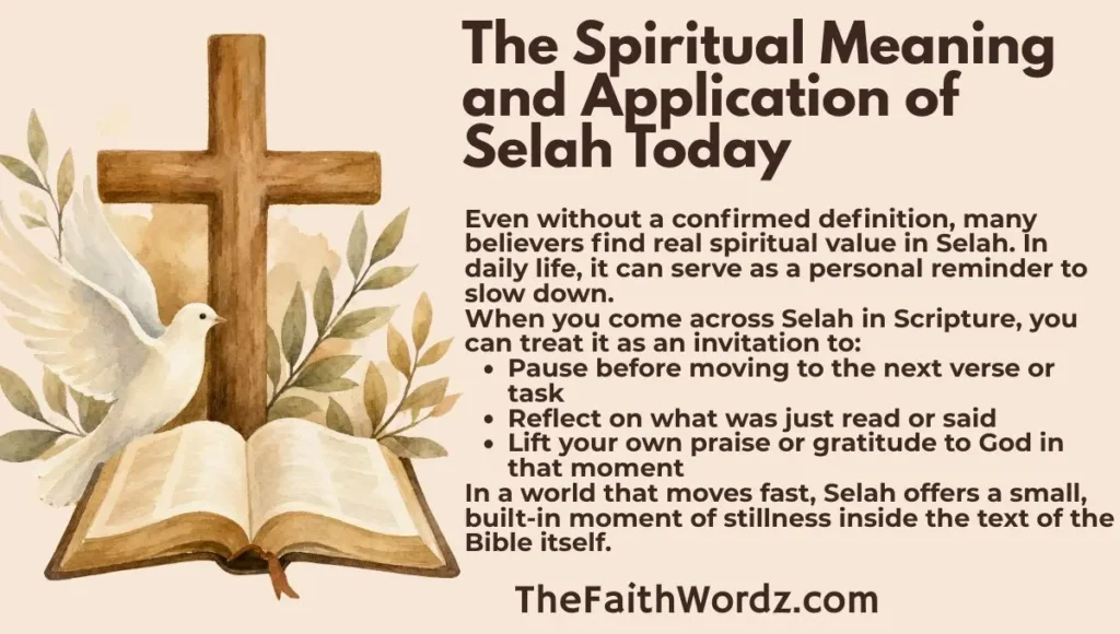 The Spiritual Meaning and Application of Selah Today