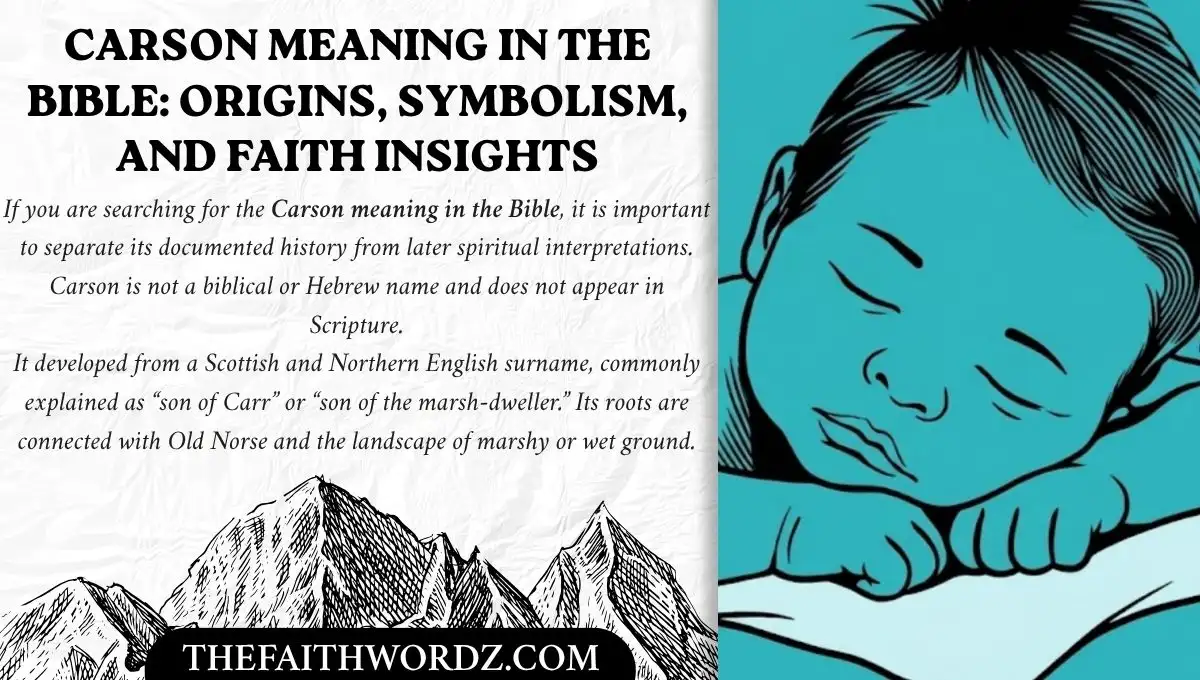 Carson Meaning in the Bible: Origins, Symbolism, and Faith Insights