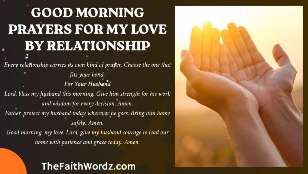 Good Morning Prayers for My Love by Relationship