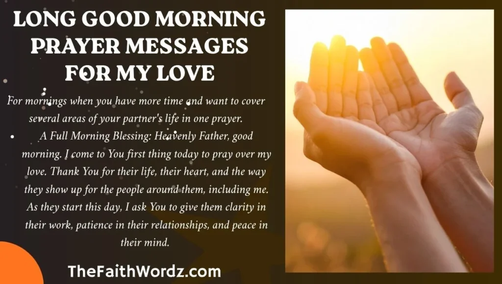 Long Good Morning Prayer Messages for My Love