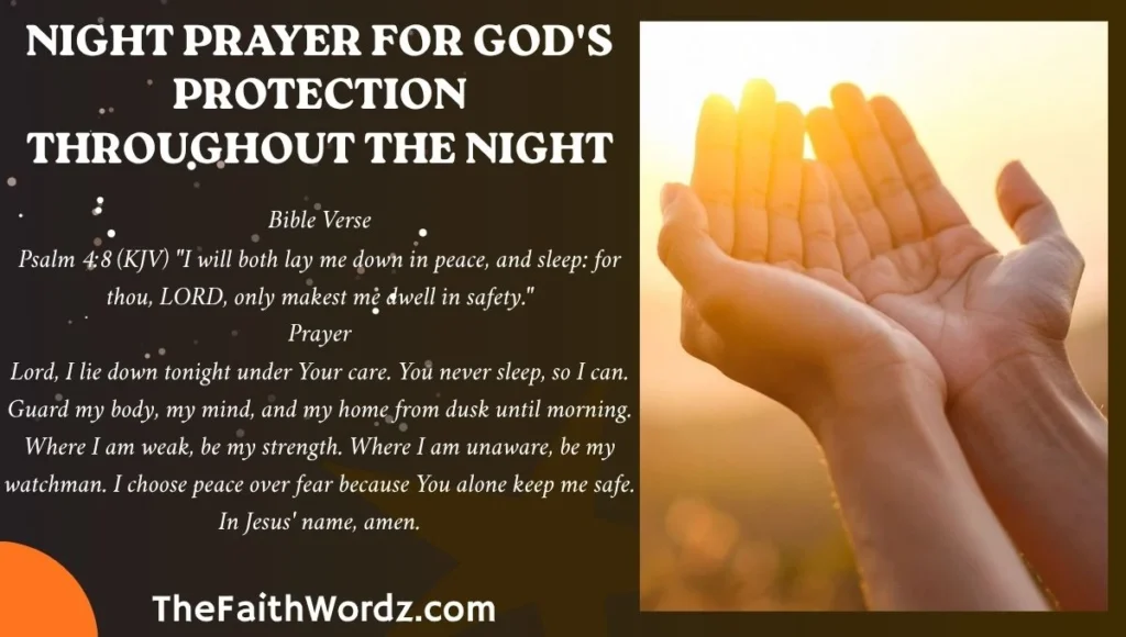 Night Prayer for God's Protection Throughout the Night