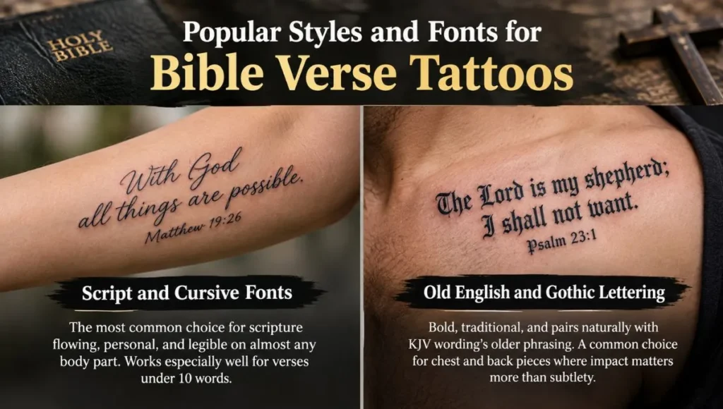 Popular Styles and Fonts for Bible Verse Tattoos