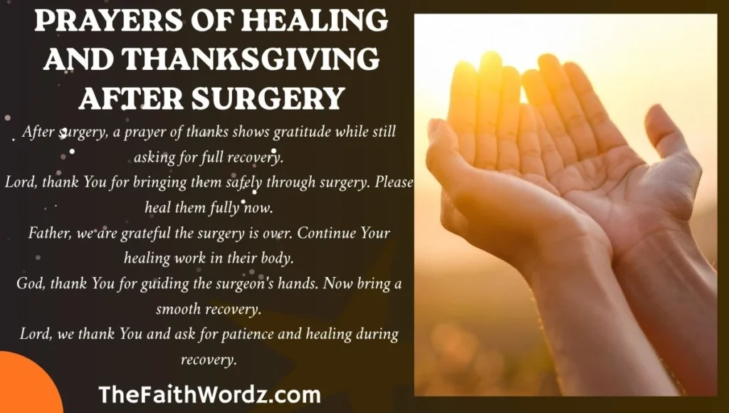 Prayers of Healing and Thanksgiving After Surgery