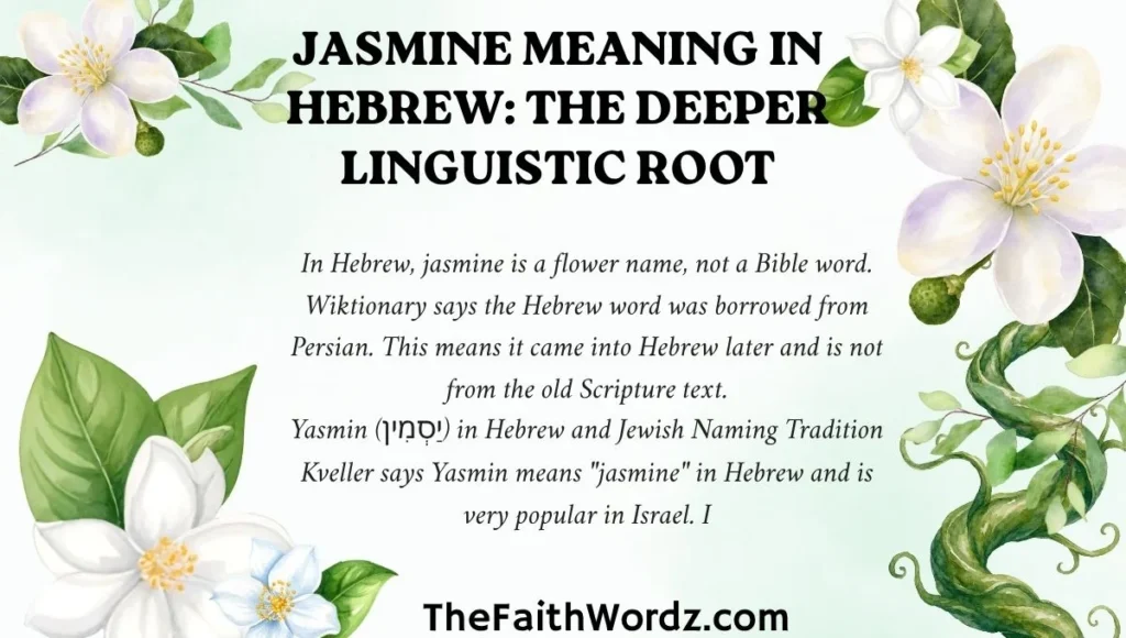Jasmine Meaning in Hebrew: The Deeper Linguistic Root