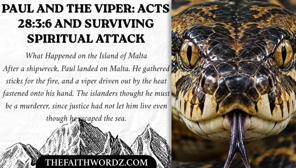 Paul and the Viper: Acts 28:3:6 and Surviving Spiritual Attack